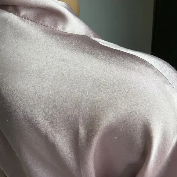 Victorias Secret Satin Robe 3/4 Sleeves XS /S Mid Thigh Length Pink Pockets READ - Picture 9 of 15